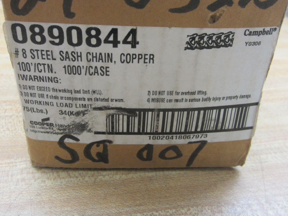 Campbell Chain 0890844 Steel Sash Chain 100 Feet