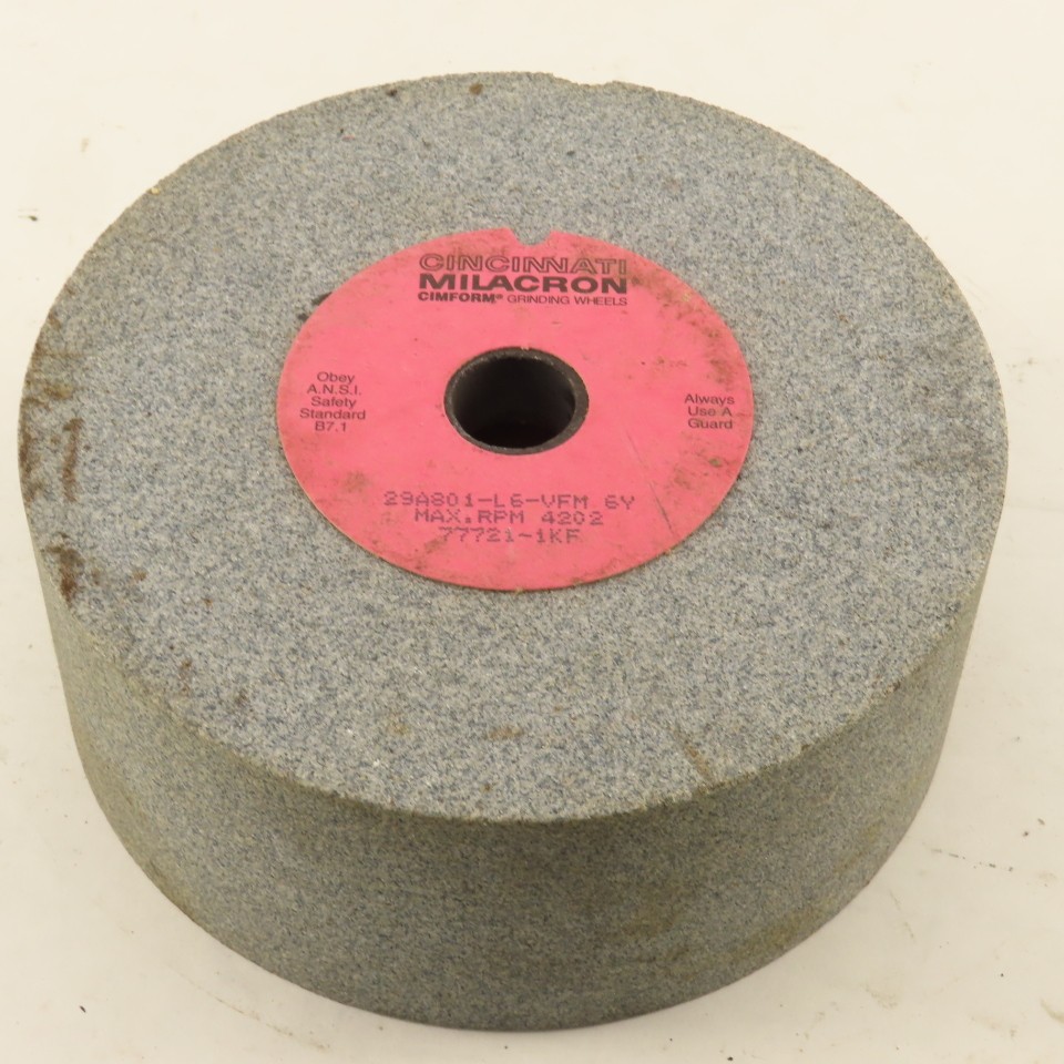 Cincinnati Milacron 29A80-L6-VFM 6Y 5″ Dia. x 2″ Wide Grinding Wheel 4202 Rpm