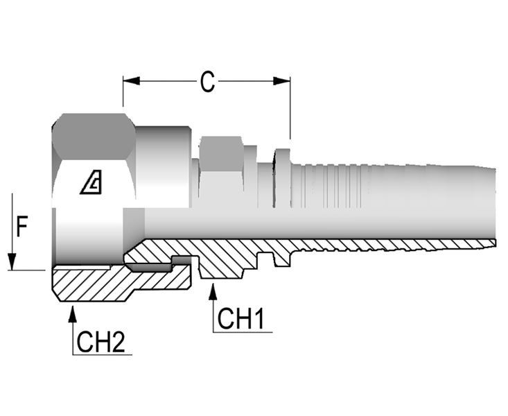 A-0404-FJDH Kuriyama 1/4 Female JIC x 1/4 Inch Hydraulic Hose End