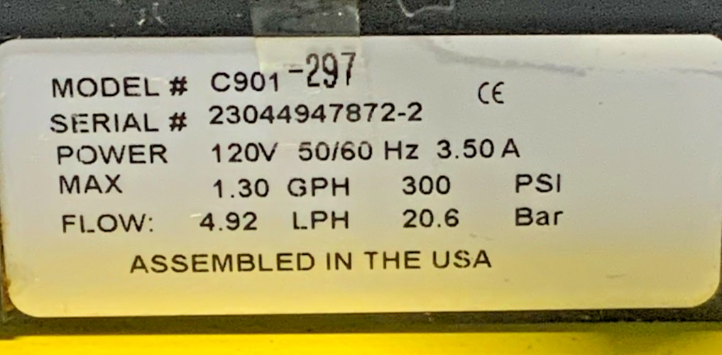 LMI Milton Roy C901-297 120V 3.50A 300PSI Microprocessor Dosing Pump 46C