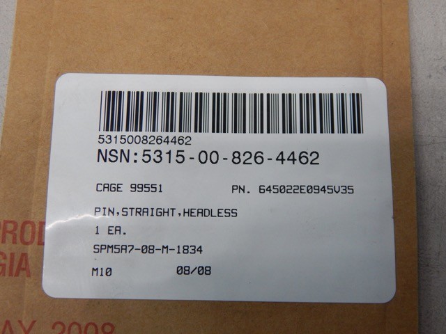 Goodrich 645022E0945V35, 5315008264462, Headless Straight Pin
