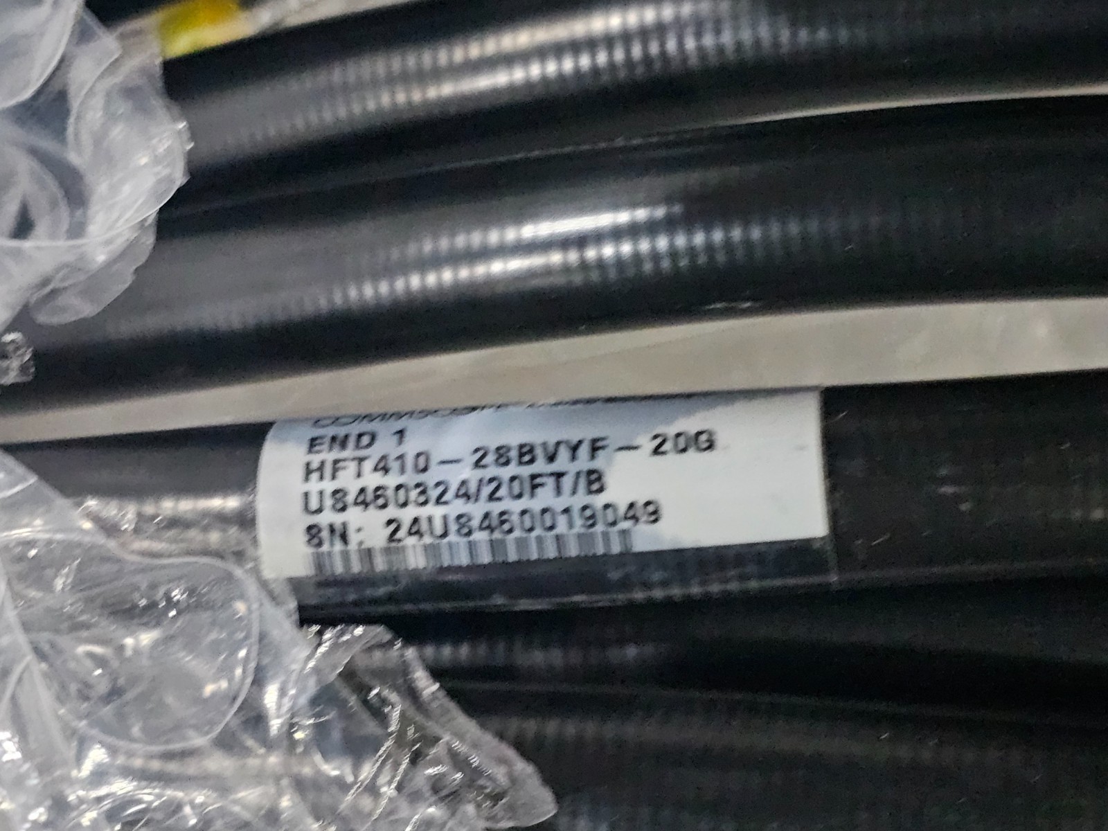 CommScope HFT410-2SBVYF-20G 20 Ft. HELIAX® FiberFeed Hybrid Jumper 4×10 AWG