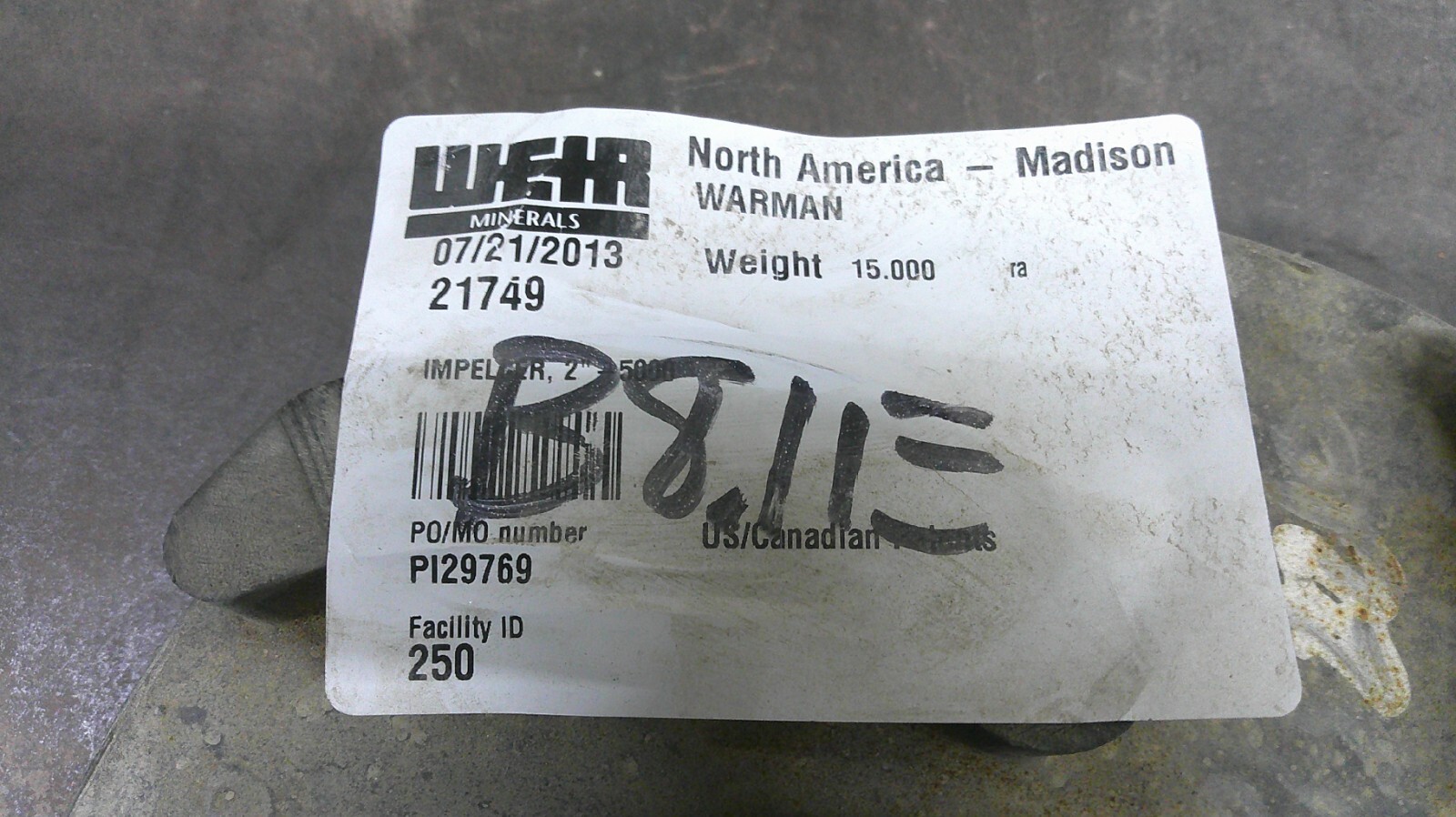 Weir Warman Impeller 21749 2″ – 5000