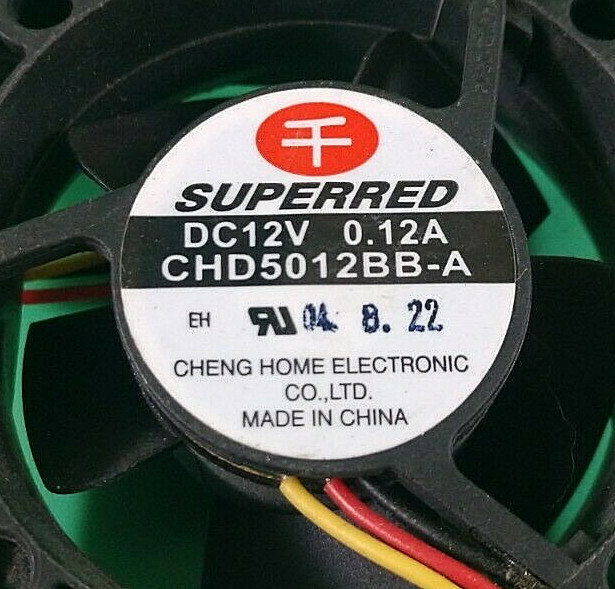 SUPERRED CHD5012BB-A BB COOLING FAN 5CM 12V 0.12A IBM LENOVO DELL