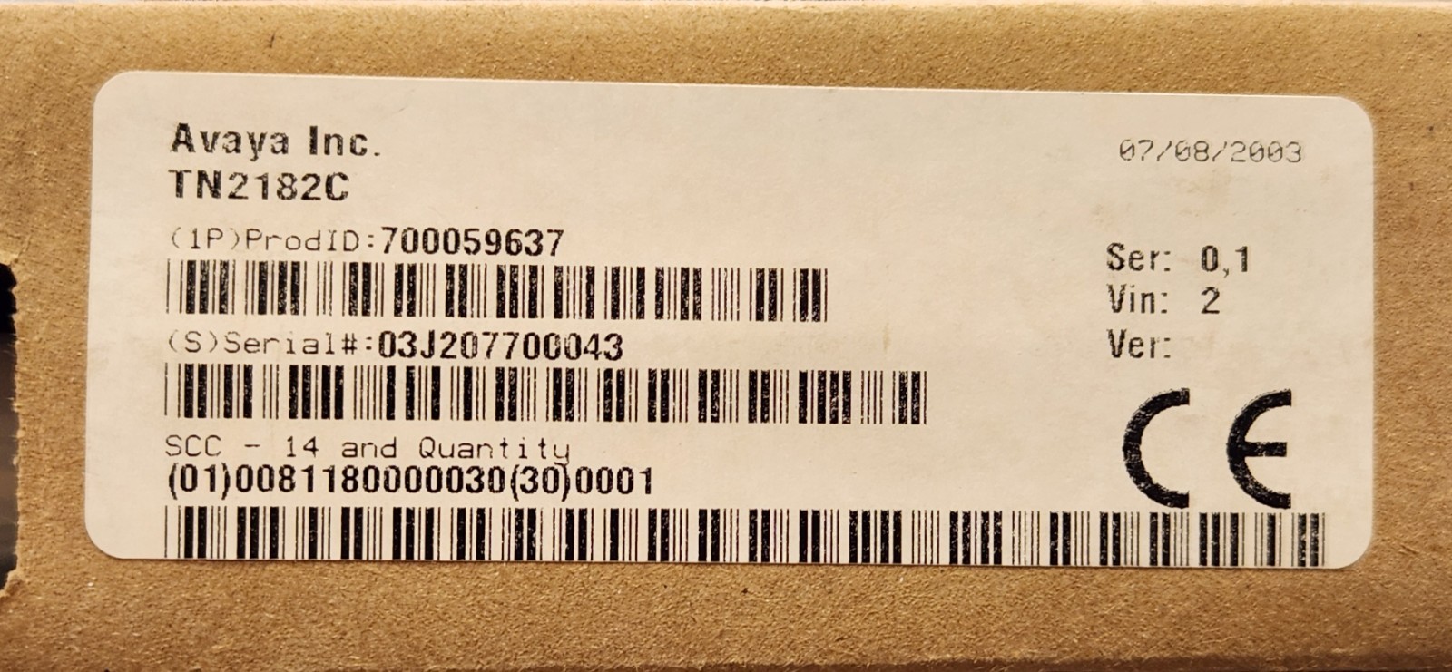 Avaya Tone Clock – New, Sealed in Box – TN2182C