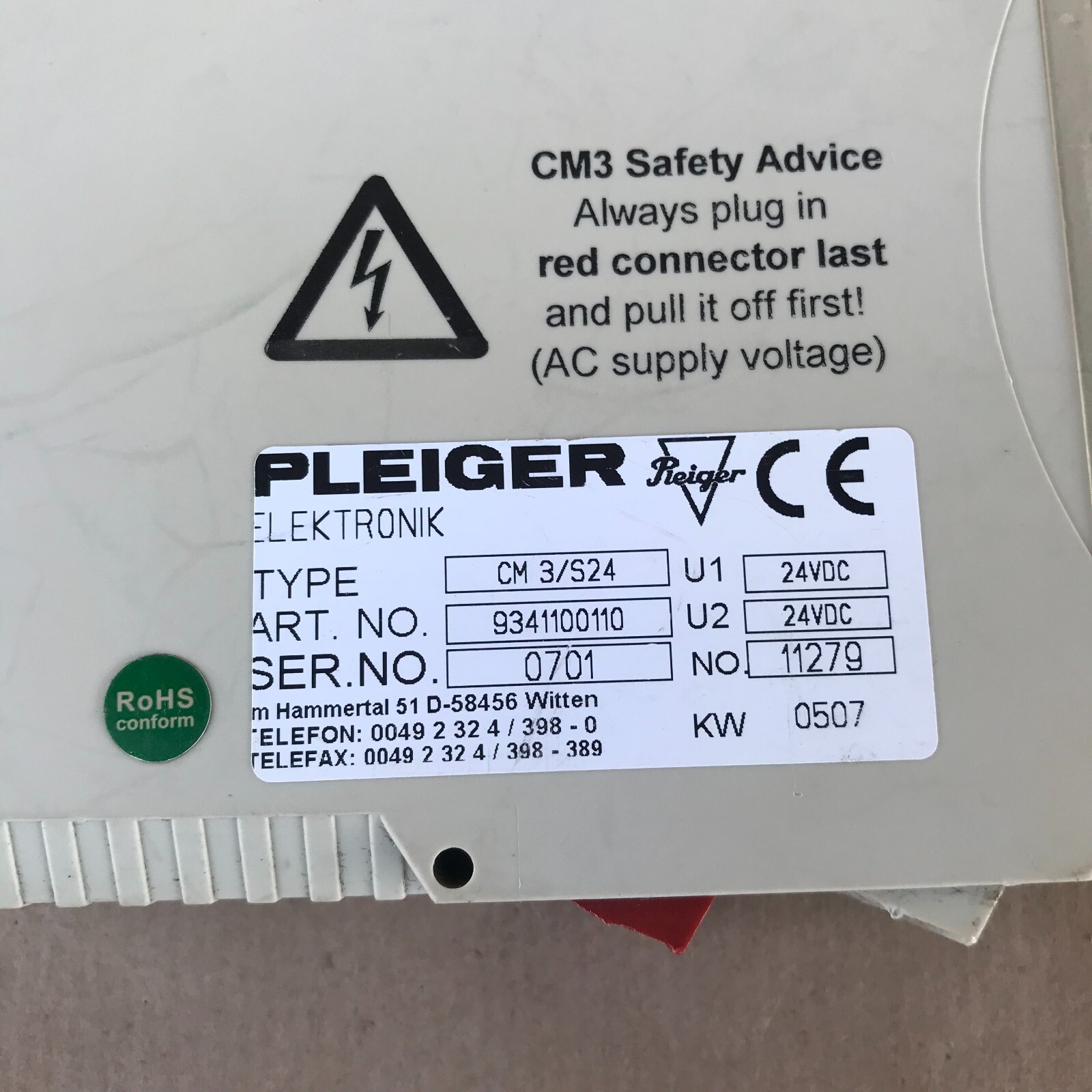Pleiger CM3/S24 EHS Control Module 9341100110