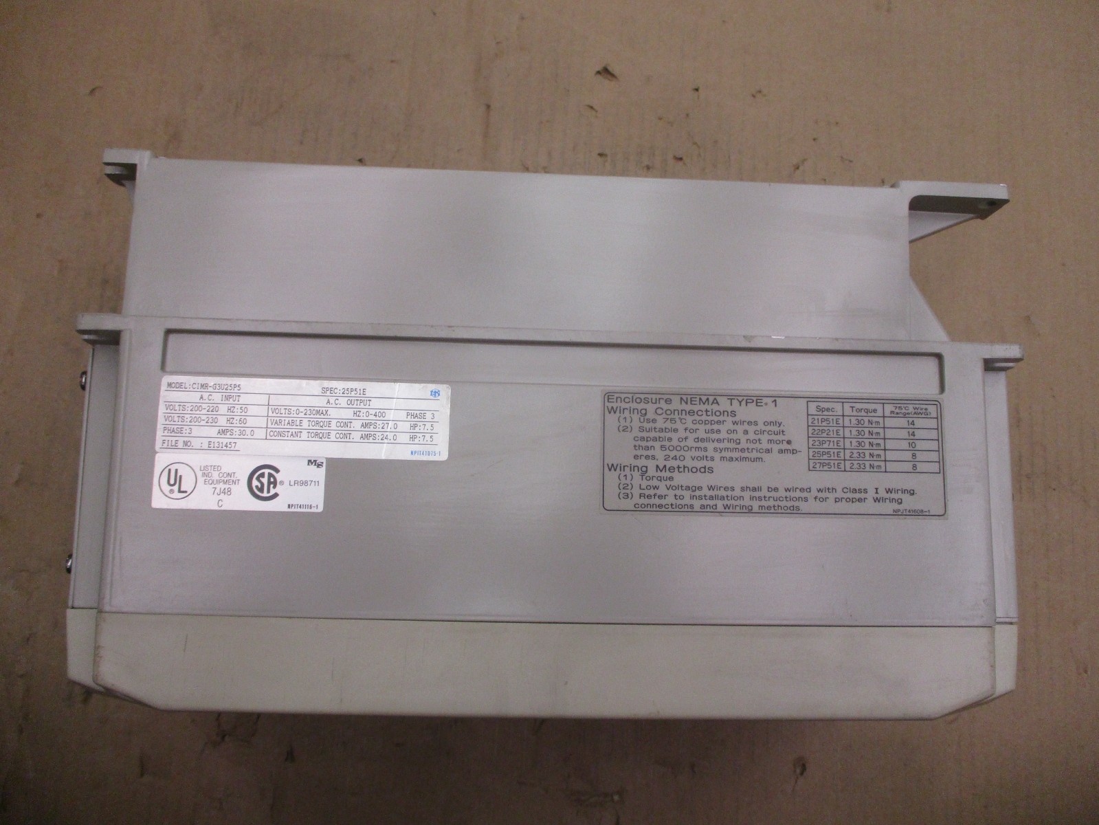 EMS Model G3U-25P5+ Input 190-230VAC Output 24.0/27.0 Amps 52694NADC