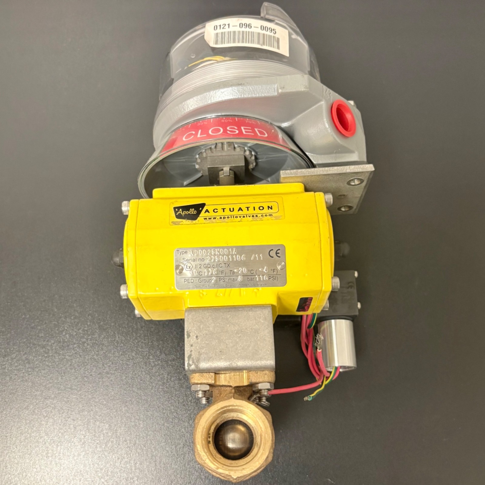 Apollo Pneumatic Actuator w/ Quartz Limit Switch & 1 Inch Valve – (AD0025N001A)