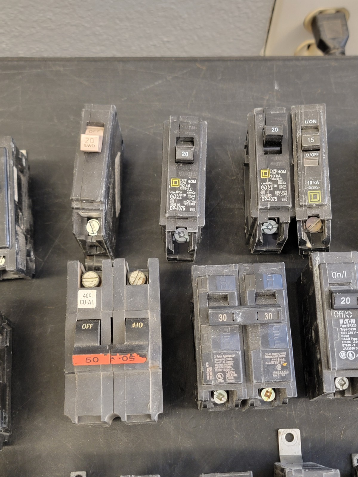 Lot of 32 Circuit Breakers Various Amps See Photos