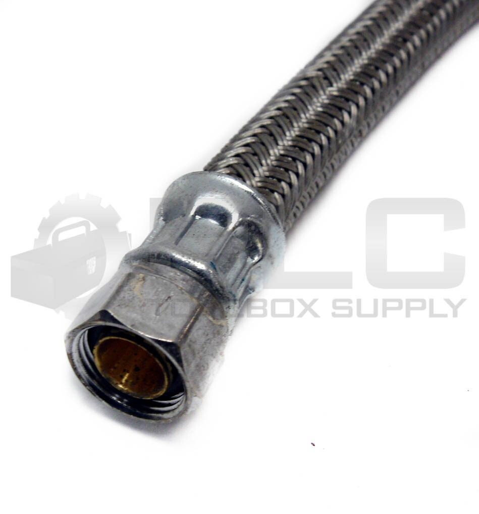 LOT OF 7 NEW BRASSCRAFT B1-16AF 16″ FAUCET HOOKUP 3/8″ TO 1/2″ BRAIDED STEEL