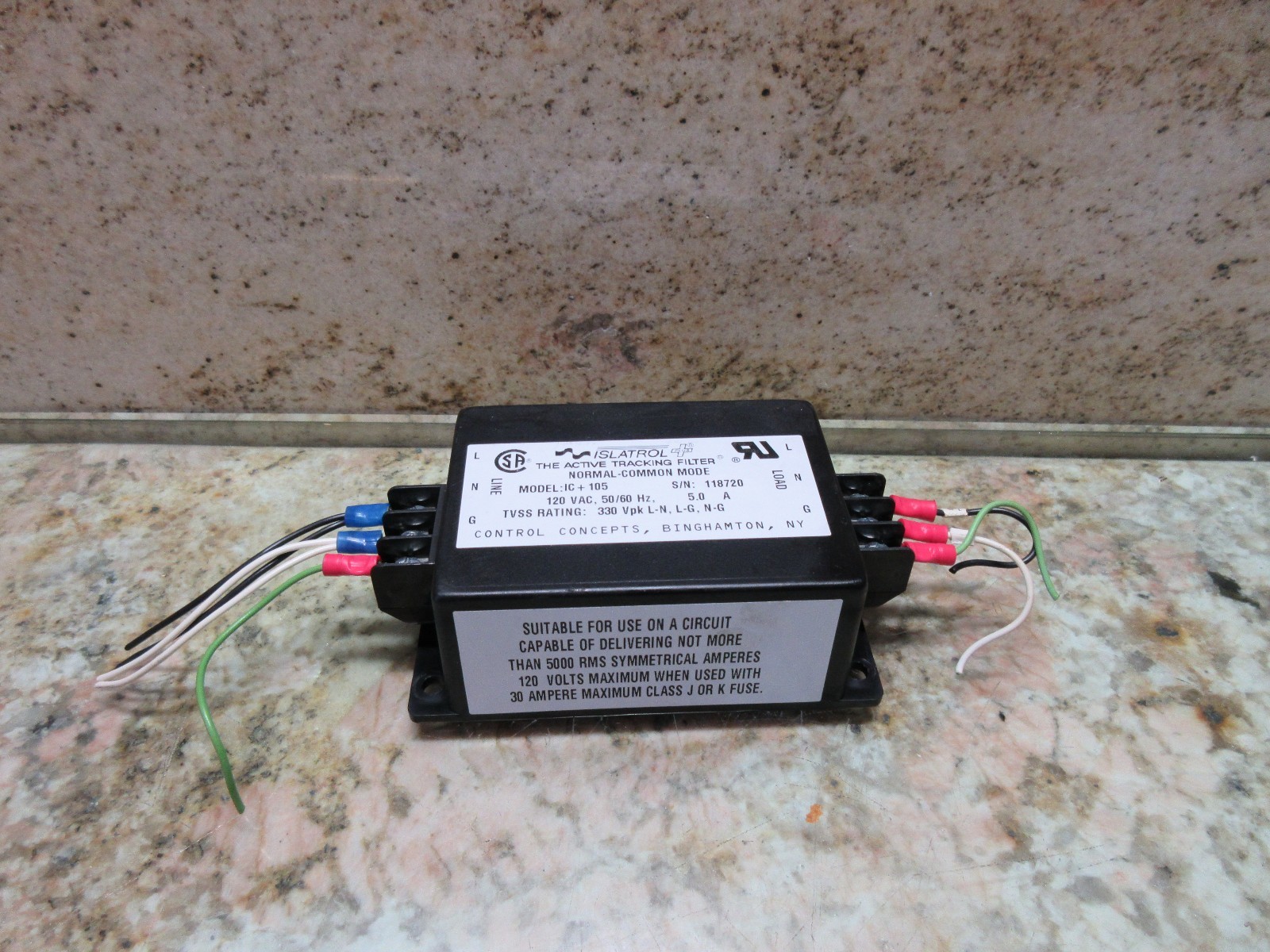 ISLATROL ACTIVE TRACKING FILTER MODEL: IC+105 120VAC CNC