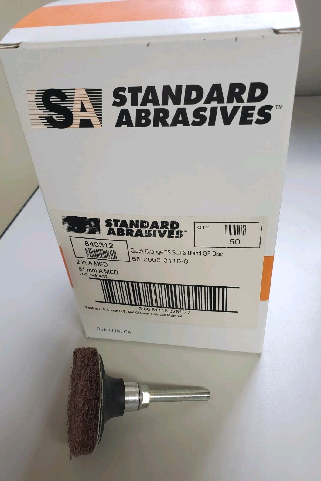 Standard Abrasive Kit for #541057 holder pad & 50pcs #840312 2″ A-Med. Buff Disc