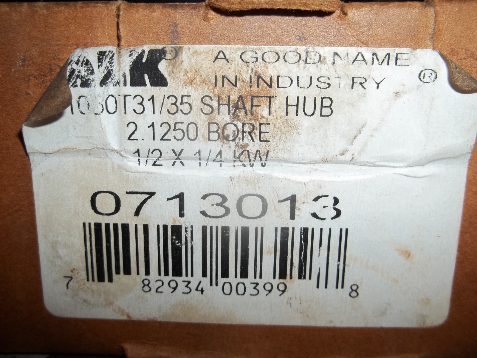 FALK 1050T31/35 SHAFT HUB 2.1250 BORE 1/2X1/4KW 0713013 (LL12)
