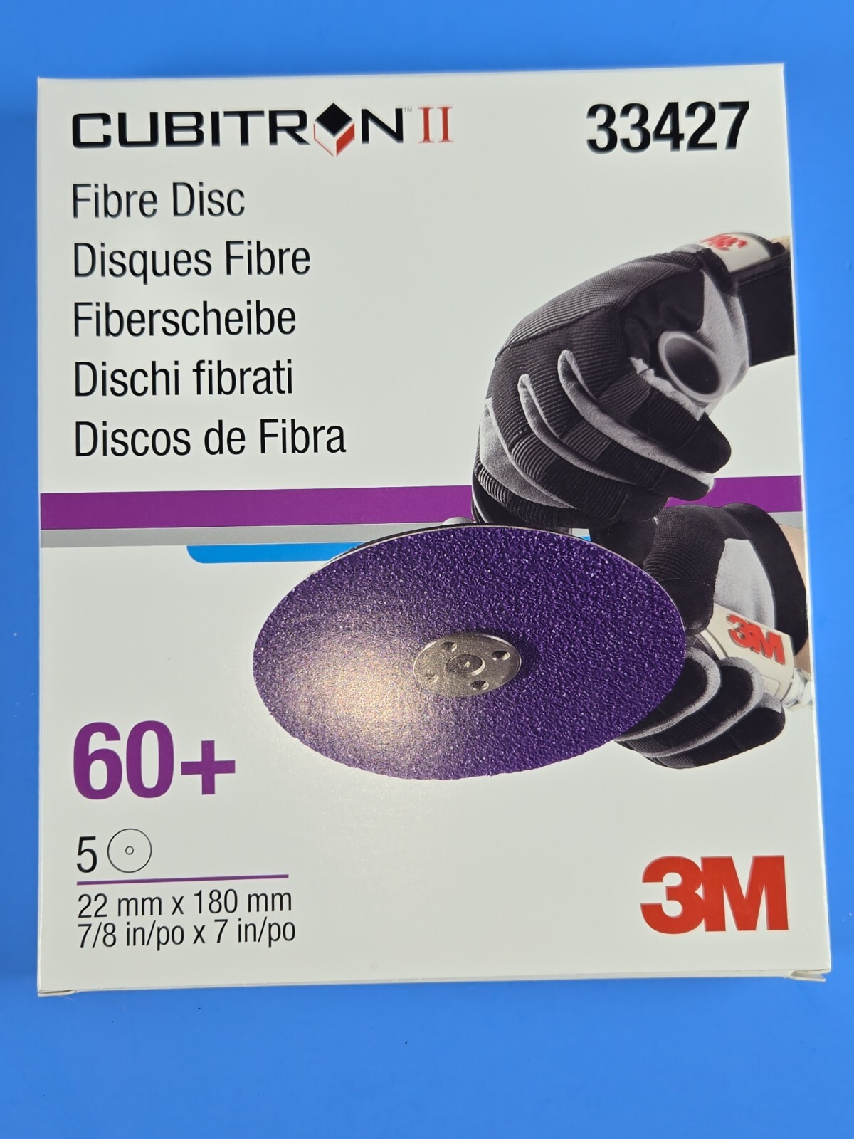 3M 33427 Cubitron II Abrasive Fibre Disc 7 in X 7/8in 180mm X LOT OF 9