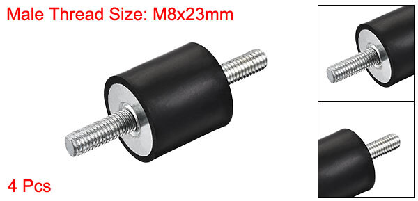 4pcs M8 Rubber Mounts Male Shock Absorber for Motor Generator Compressor