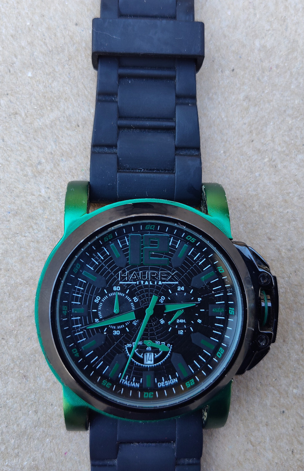 Haurex Italy San Marco Men’s Watch Item No. 1D370UNV BLACK @ GREEN