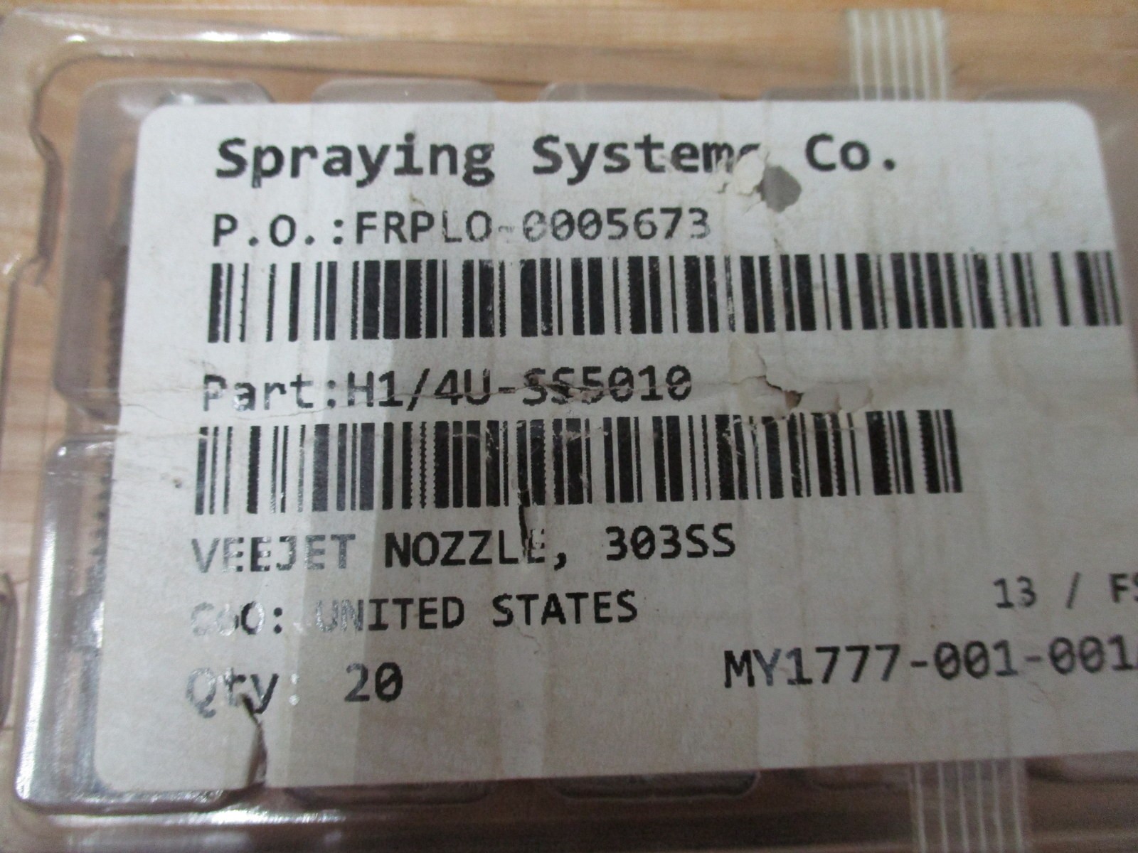 Spraying Systems H1/4U-SS5010 VeeJet Nozzle H14USS5010 (Pack of 10)