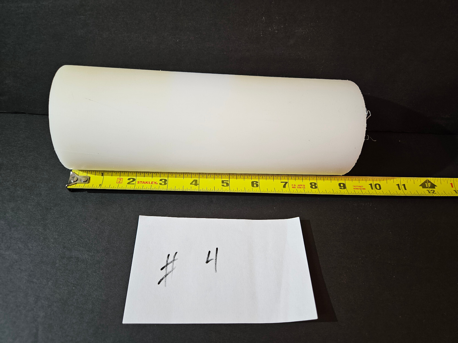 White Nylon Plastic Round Tube Cylinder Pipe Length 8 3/4″ OD 3 1/8 ID 1.850. #4