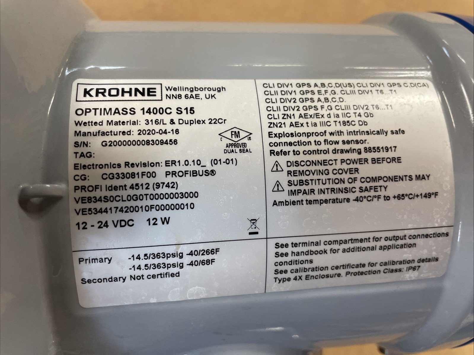 Krohne Optima’s 1400c S15