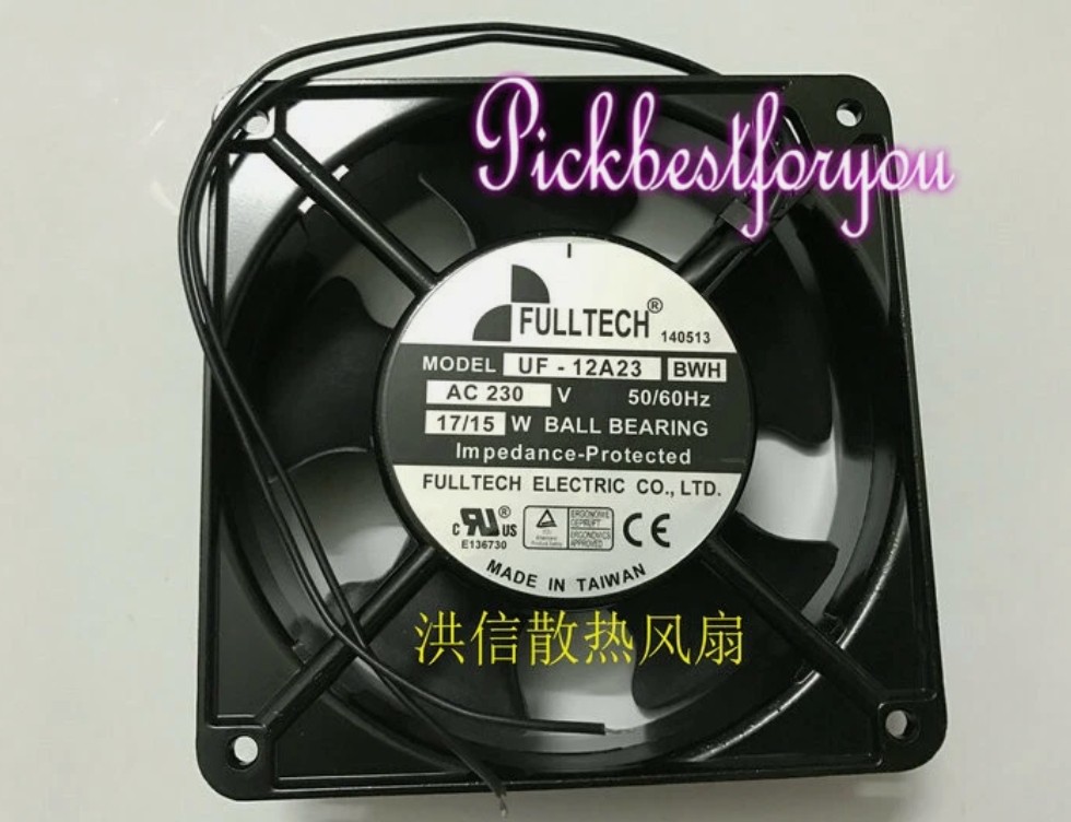 FULLTECH UF-12A23 BWH 230VAC 17/15W 120x120x38MM 2wire cooling fan M823B