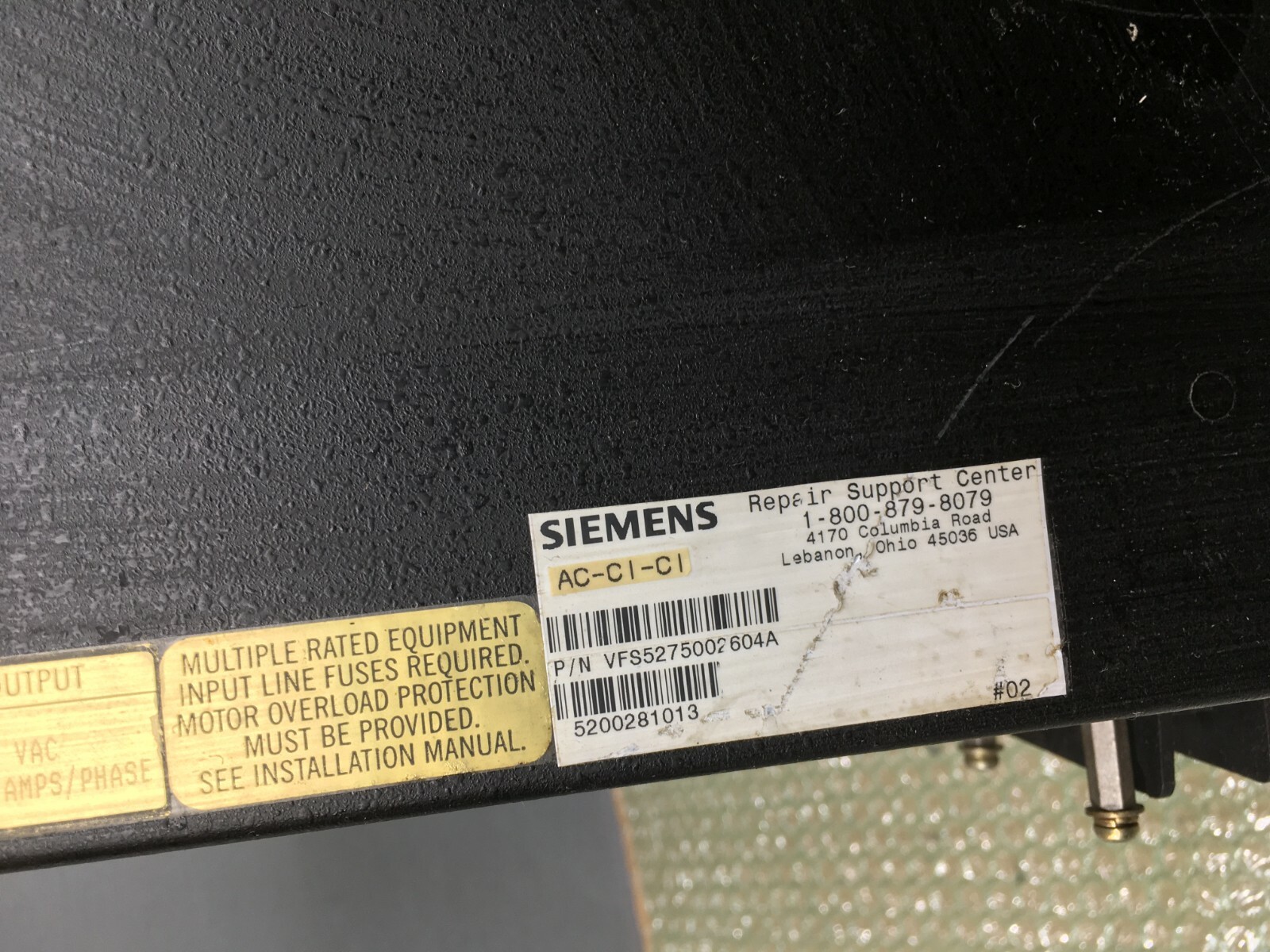 VICKERS POWER SUPPLY VFS5275002602604AVFS5 275/2604A-010 5200281013 REV. 4