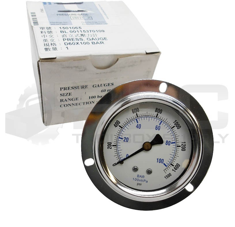 NEW MFG 20150518 PRESSURE GAUGE 100 BAR 0-1500PSI