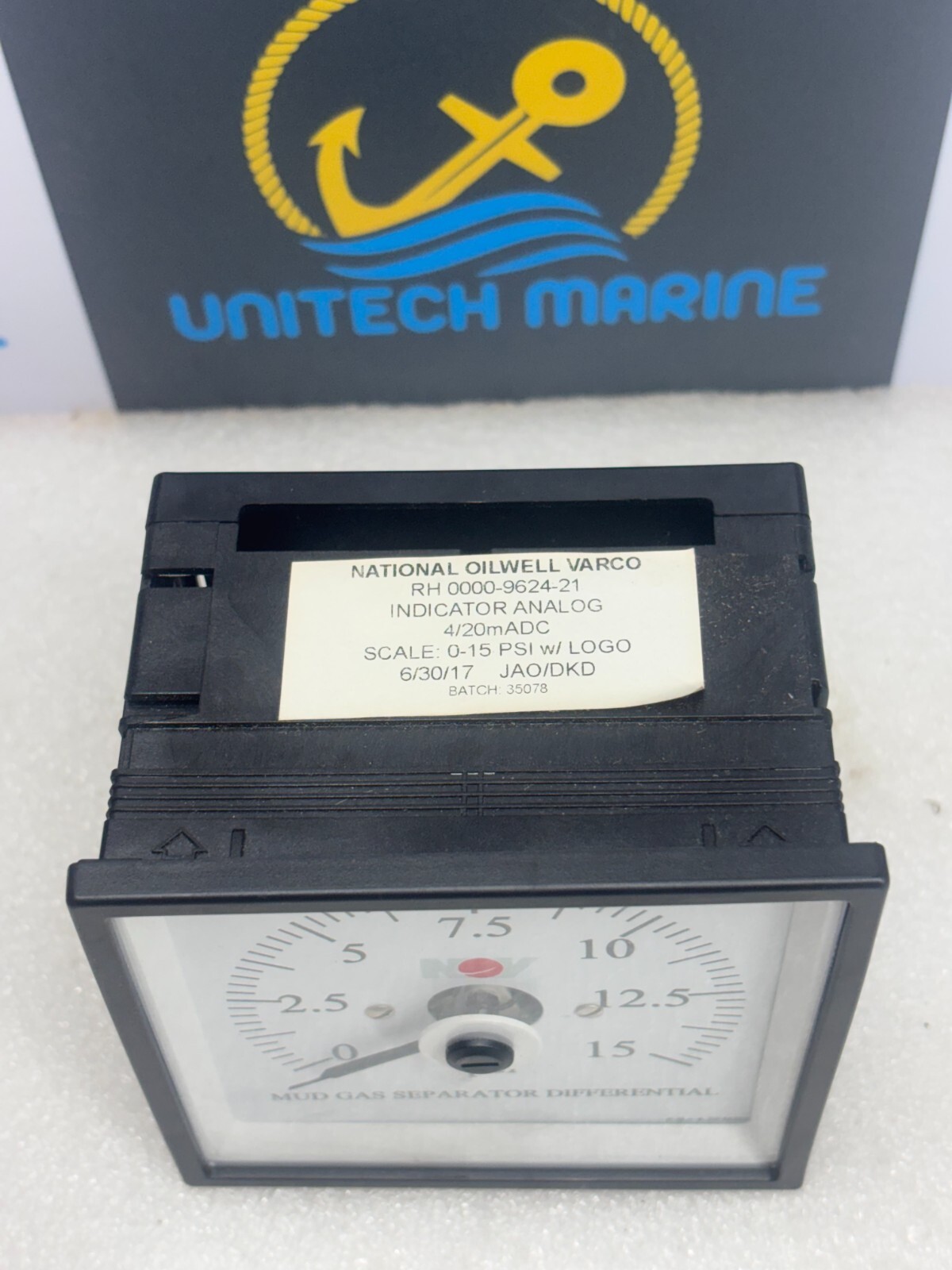 NOV MUD GAS SEPARATOR DIFFERENTIAL INDICATOR ANALOG 4/20mADC 0-15 PSI