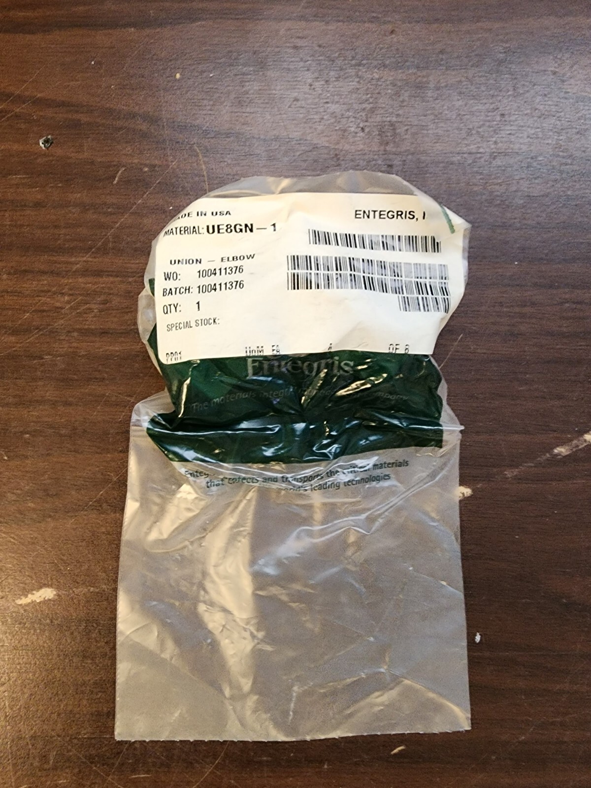 ENTEGRIS-FLUOROWARE UE8GN-1 FITTING, UNION ELBOWQUIKGRIP UE8GN-1 GAL