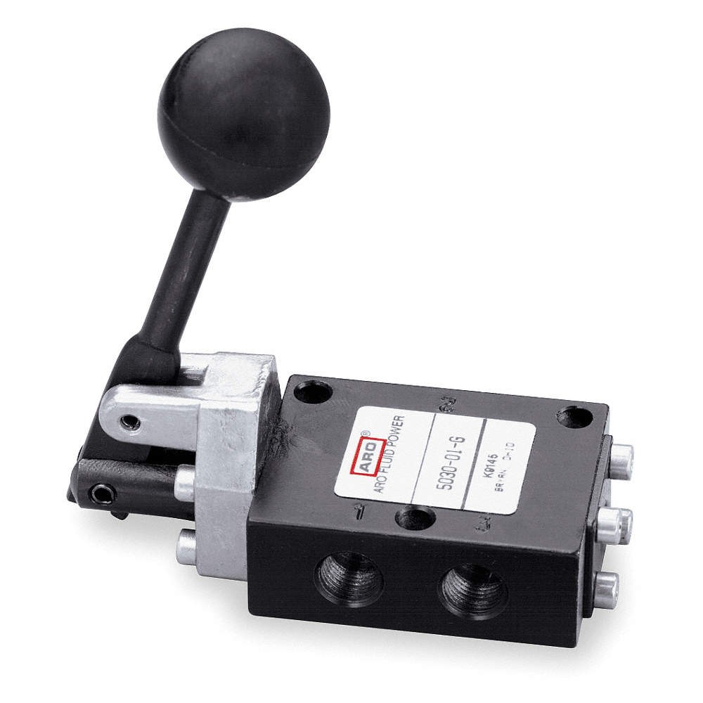 ARO 5030-10 Manual Air Control Valve, Lever, Black 2F939