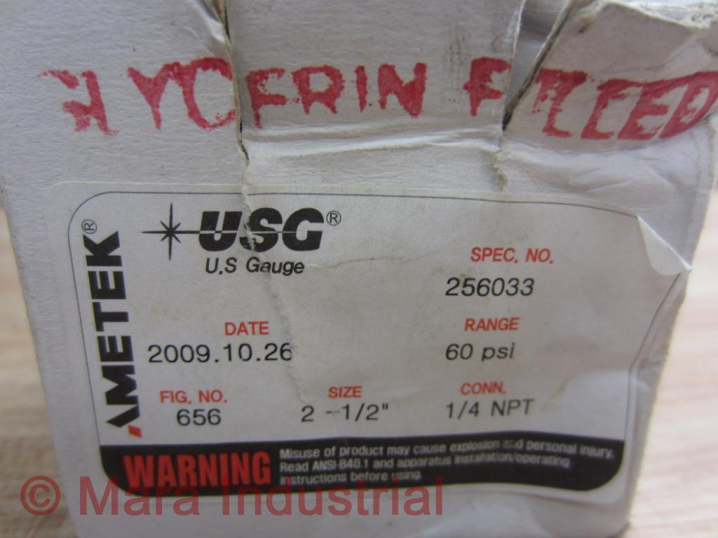 Ametek USG 256033 Gauge 0-60
