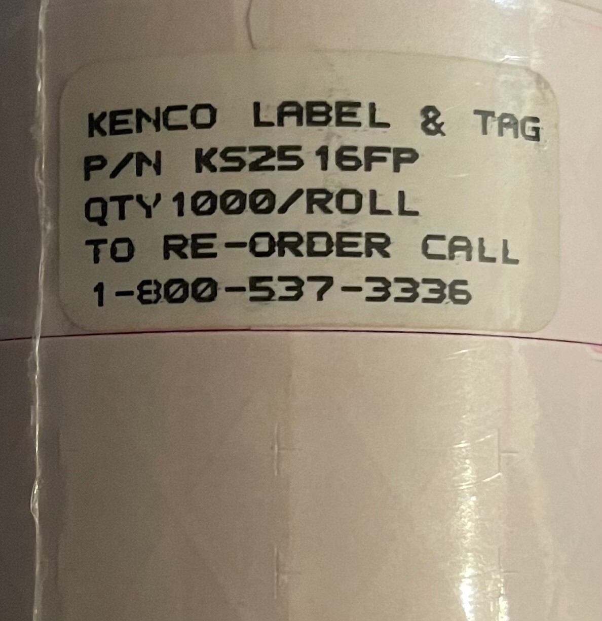 Kenco KS2516FP Fluorescent Pink Labels w/ Tamper Proof Slits – 10,000 Count