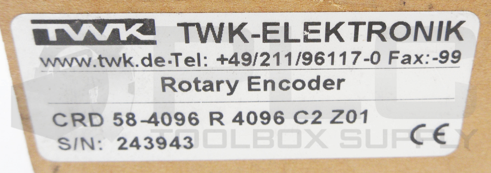 NEW TWK-ELEKTRONIK CRD 58-4096 R 4096 C2 Z01 ROTARY ENCODER