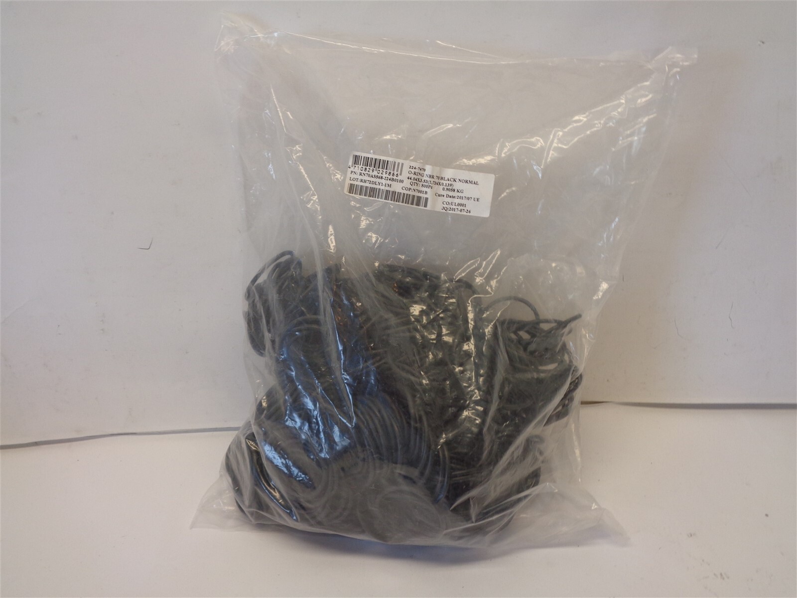 Qty = 1 Bag of 500: O-Ring NBR 70 Black 44.04 x 3.53 P/N: RN70AS568-224B0100
