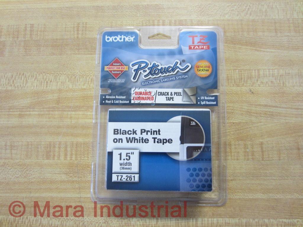 Brother TZ-261 1.5 Inch Black Print On White Tape P-touch TZ261 (Pack of 3)