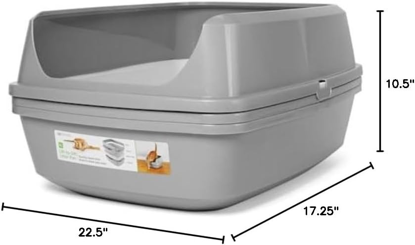So Phresh Grey & White Lift-to-Sift Cat Litter Pan, X-Large, 22.4″ L X 16.9″ W X