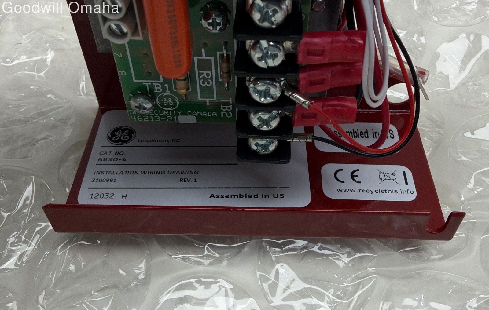 GE Security 6830-4 Remote Telephone Handset +Cradle Assembly -OPEN BOX -SEE DESC