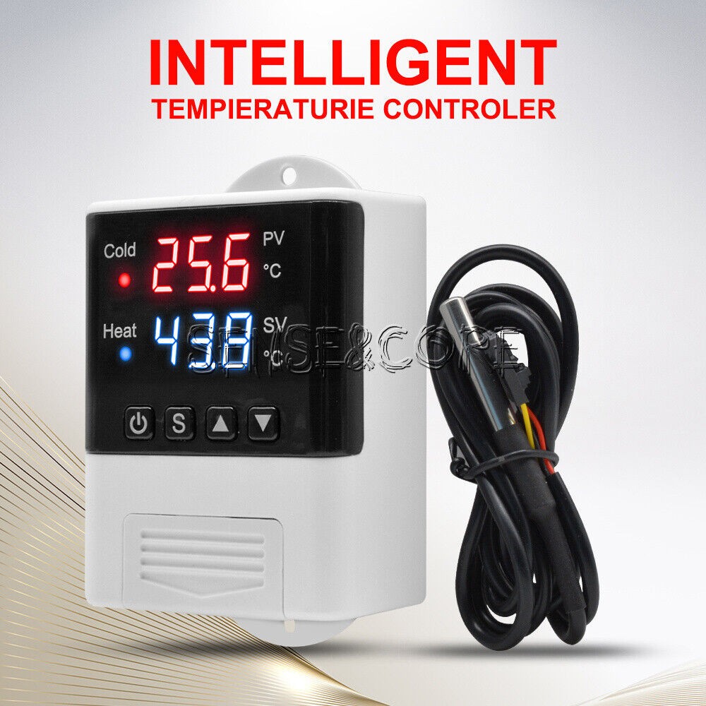 DTC2210 Digital AC110V-220V Dual LED Red+Blue Temperature Controller Thermostat-