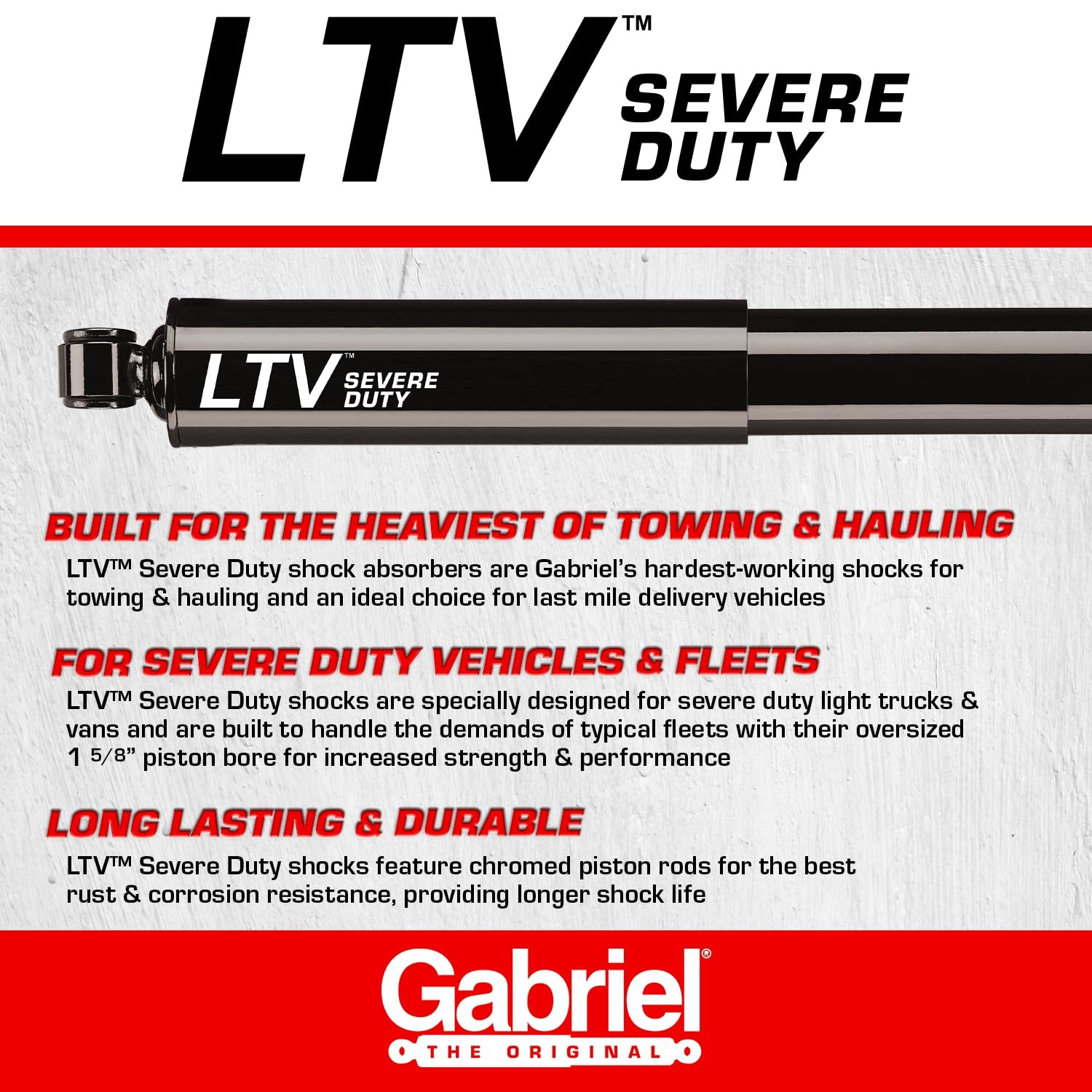 Gabriel 58810 LTV Severe Duty Rear Shock 99-04 Ford F250 F350 Super Duty 4WD
