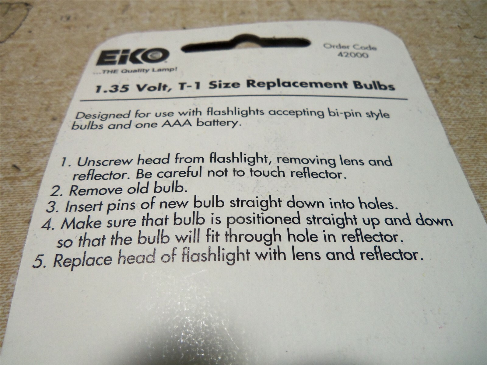 NEW Eiko 42000 T-1 1.35V Mini Flashlight Bulbs 2-Pack *FREE SHIPPING*