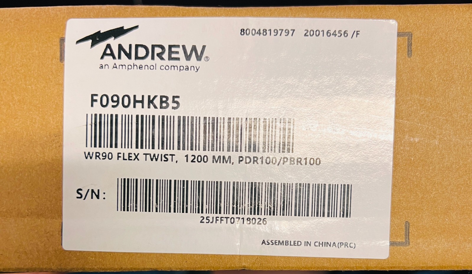 Andrew F090HKB5 WR90 Flex Twist PDR100 to PBR100 47″ 10.7 – 11.7 GHz VSWR: 1.05