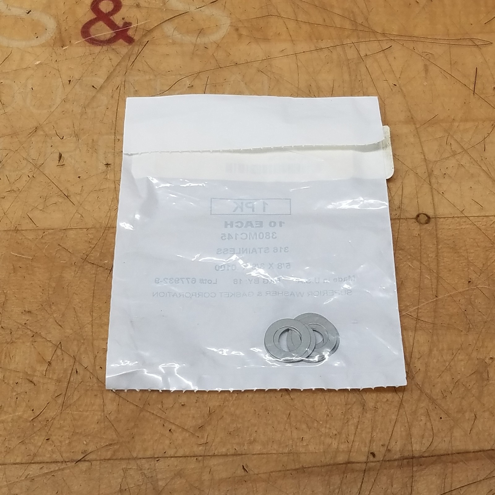 Superior Washers & Gasket Corp. 380MC145 Shim, 5/8″ x 3/8″, Pack of 10 – NEW