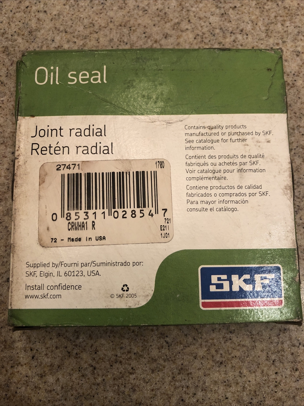 SKF Oil Seal 27471, Joint Radial Seal.