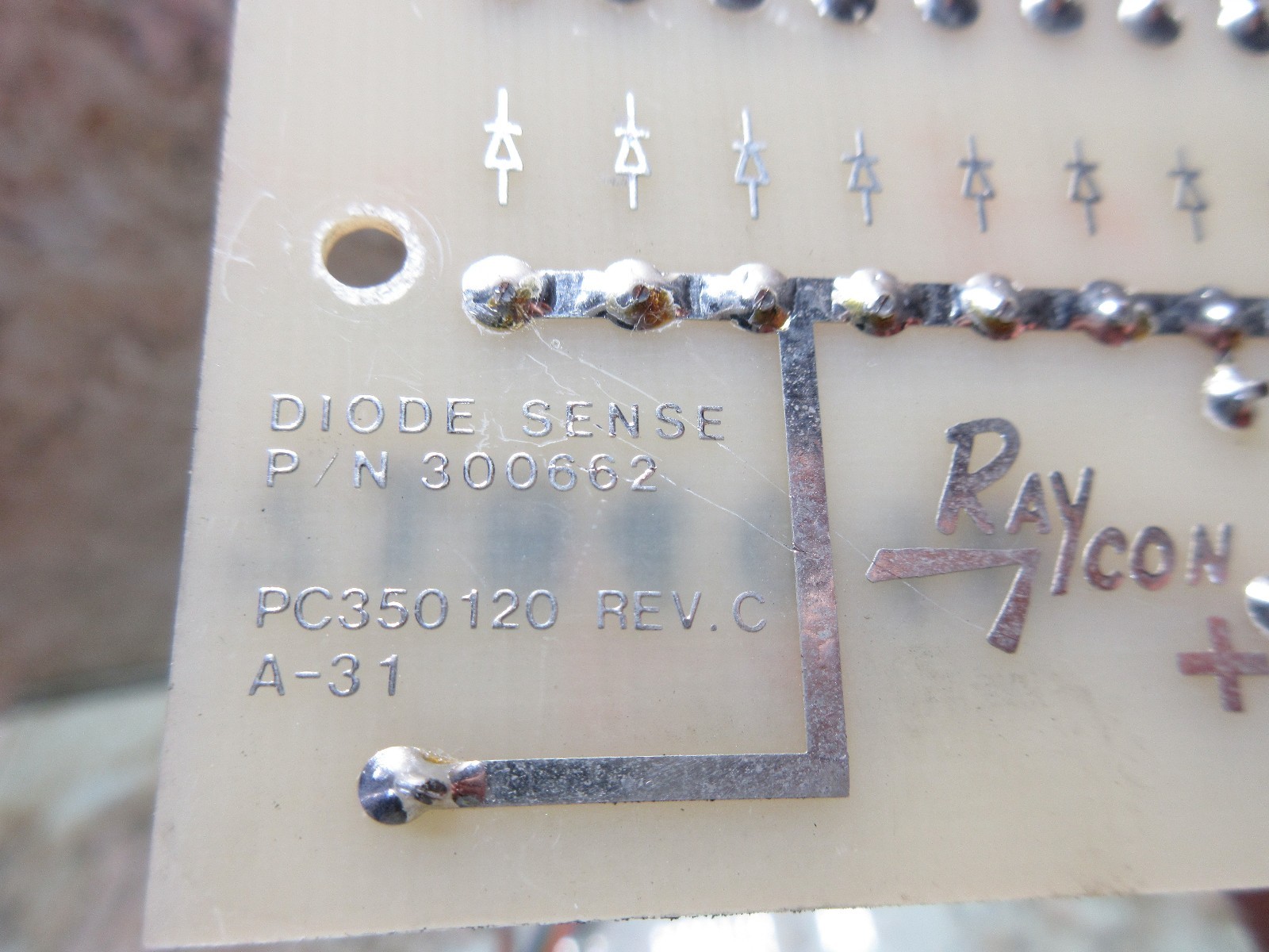 RAYCON PINNACLE DIODE SENSE P/N 300662 PC350120 REV.C A-31 CNC EDM