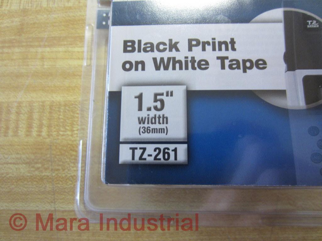 Brother TZ-261 1.5 Inch Black Print On White Tape P-touch TZ261 (Pack of 3)