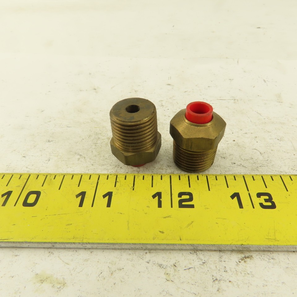 3/8″ NPT x 1/4″ Nylon Push To Connect Brass Straight Connector Lot Of 2