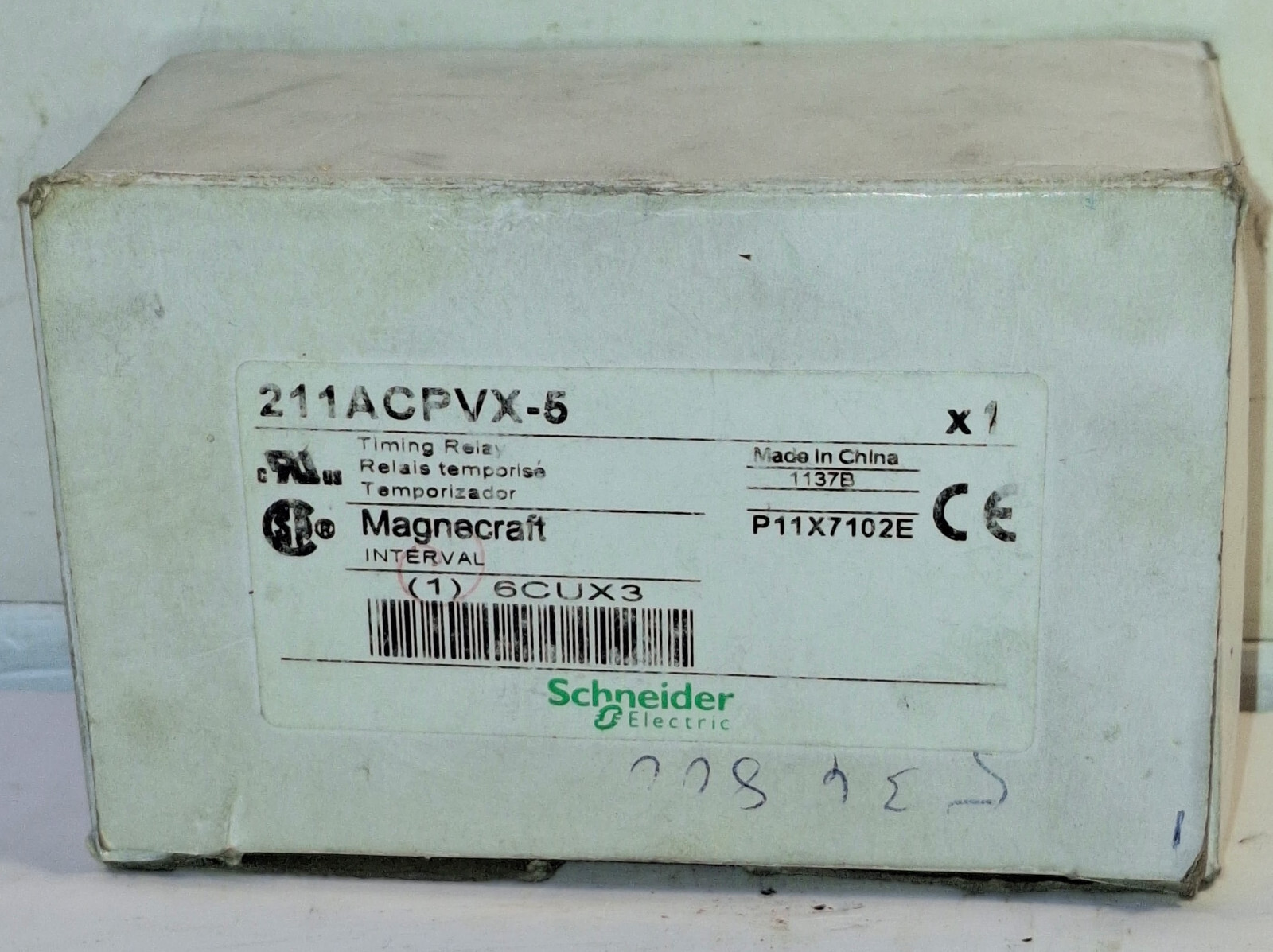 1 NEW SCHNEIDER ELECTRIC MAGNACRAFT 211ACPVX-5 TIMING RELAY NIB ***MAKE OFFER***