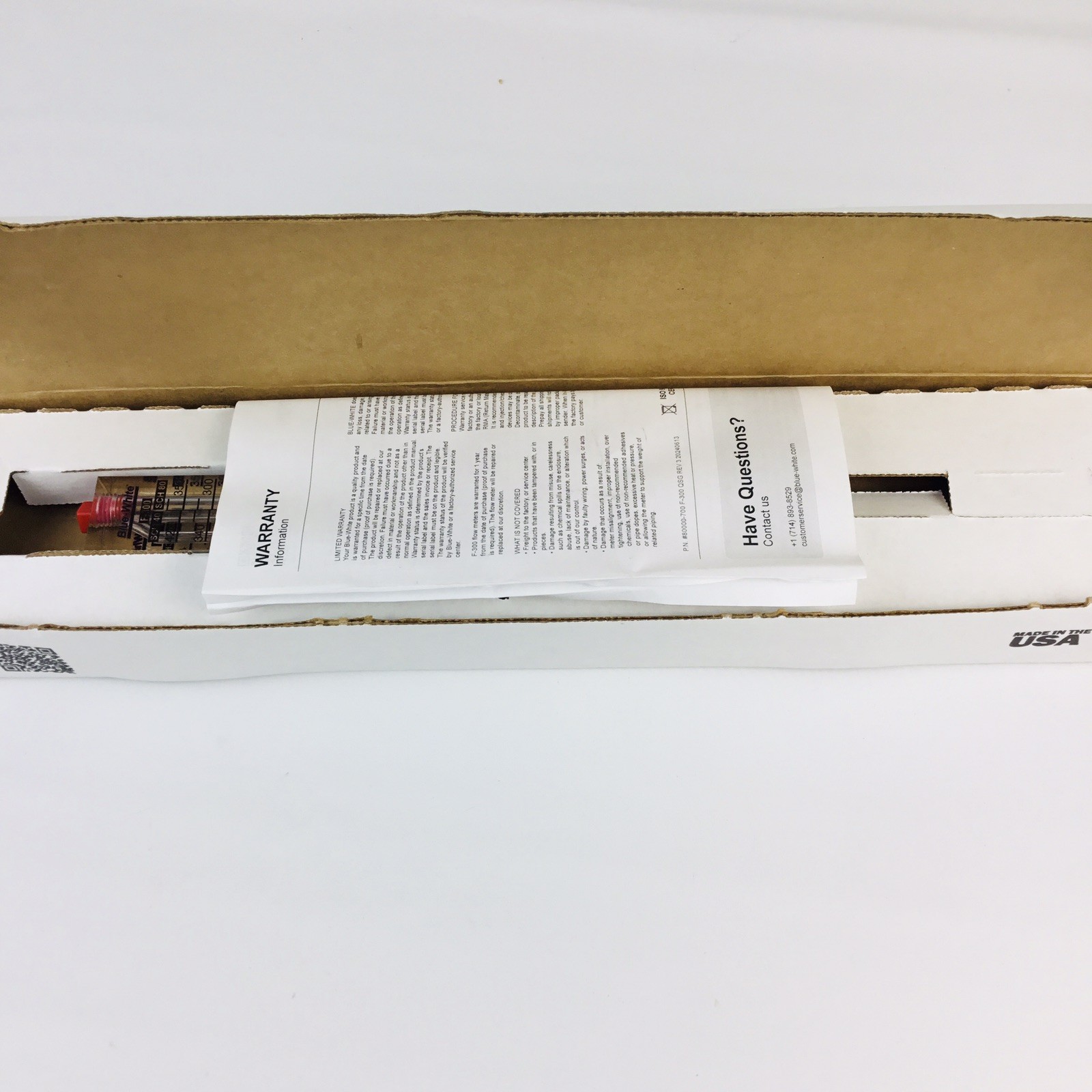 Blue-White F-300 Flowmeter F-30300P 45-240 GPM 4″ Pipe