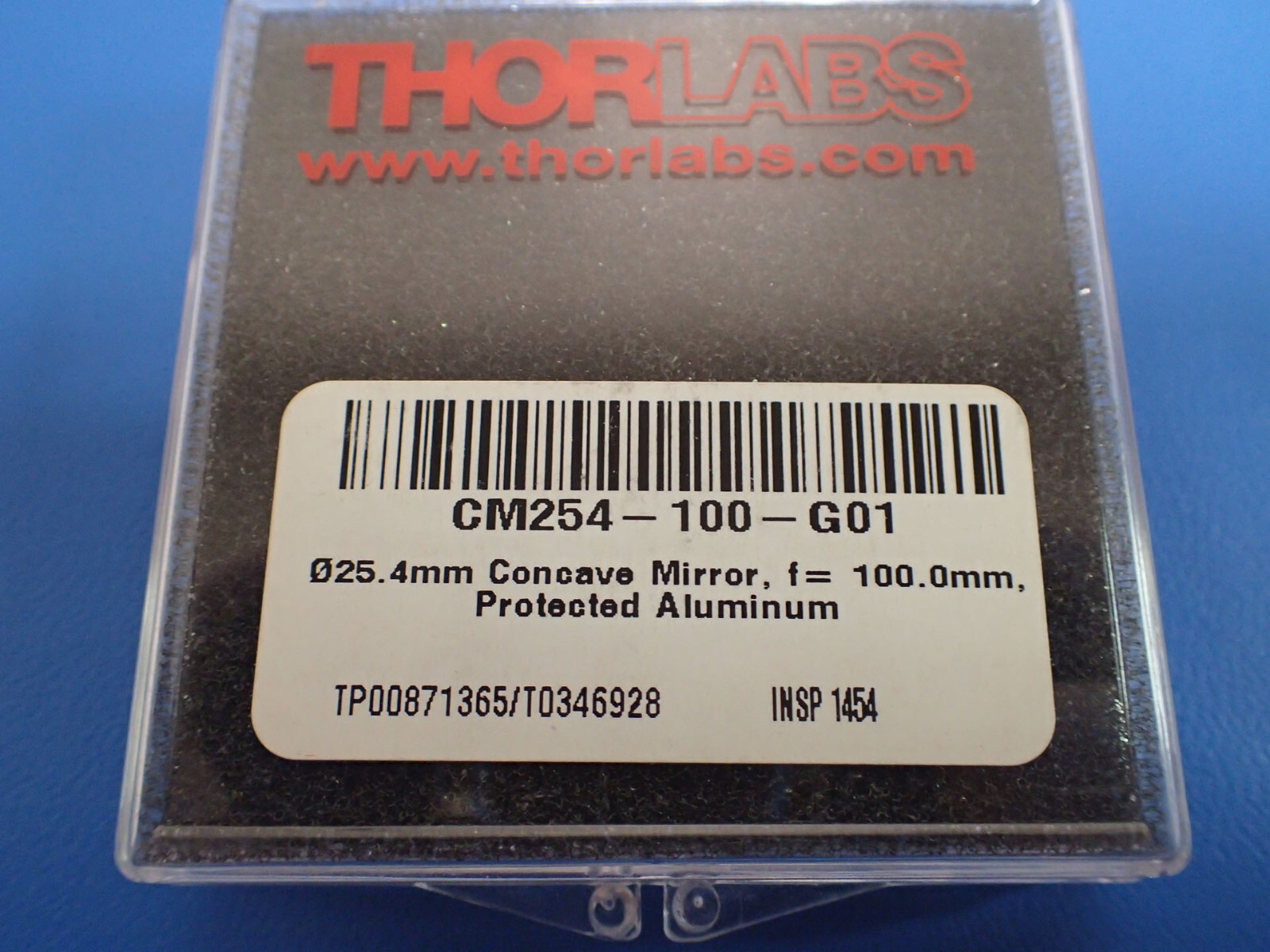 THORLABS CM254-100-G01 – Ø1″ ALUMINUM-COATED CONCAVE MIRROR, F = 100.0 MM