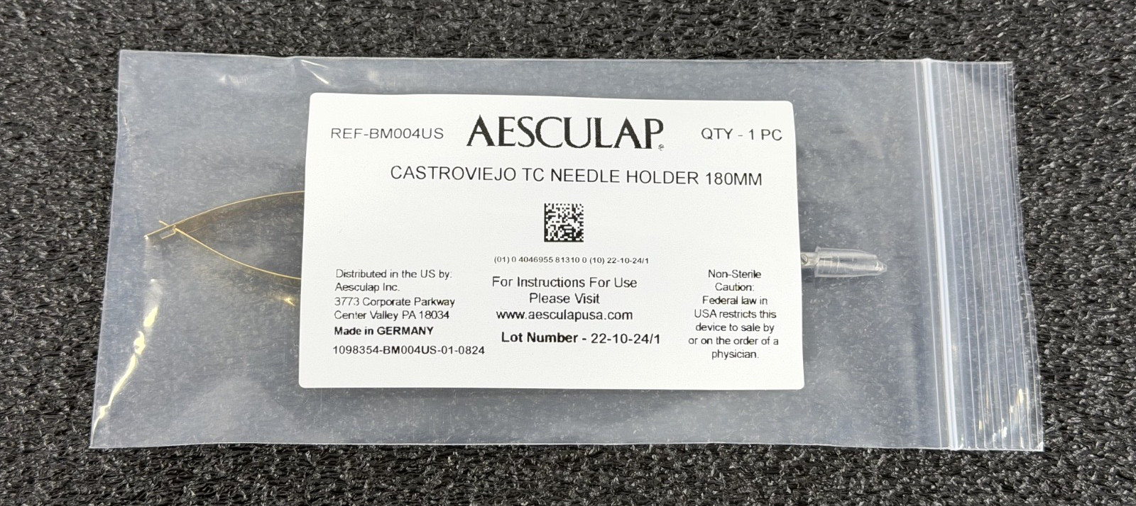 Aesculap Castroviejo TC Needle Holder 180mm