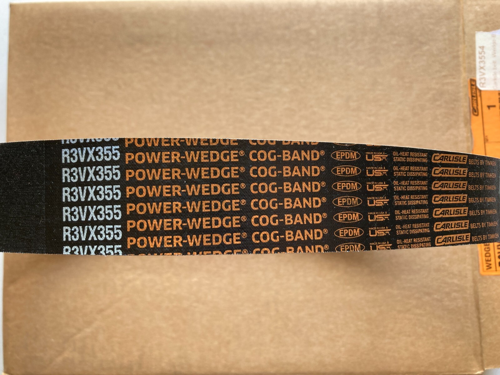 Timken Carlisle Power Wedge Cog Band 4 Band Cogged V Belt R3VX355-4 USA Made